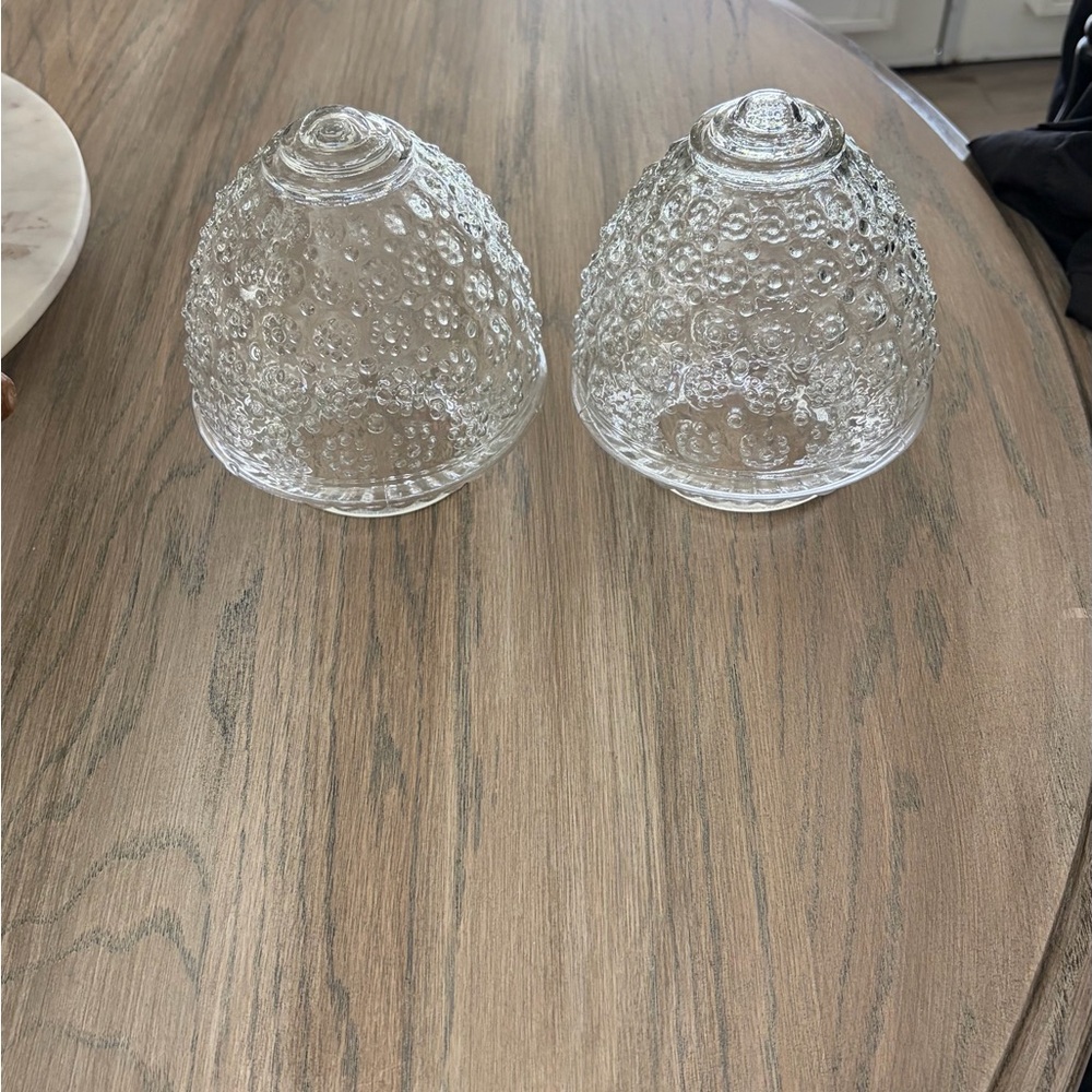 2 vintage glass ceiling lamp shade,